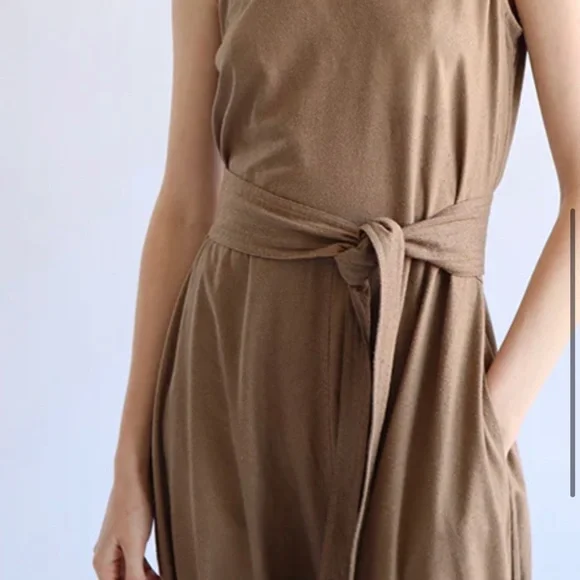 Electric Feathers brown raw silk jumpsuit
